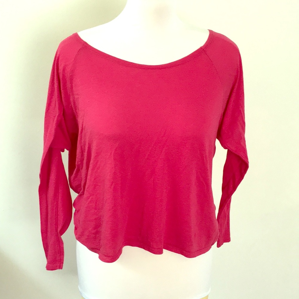 Fabletics Long Sleeve Twist Back- dark pink